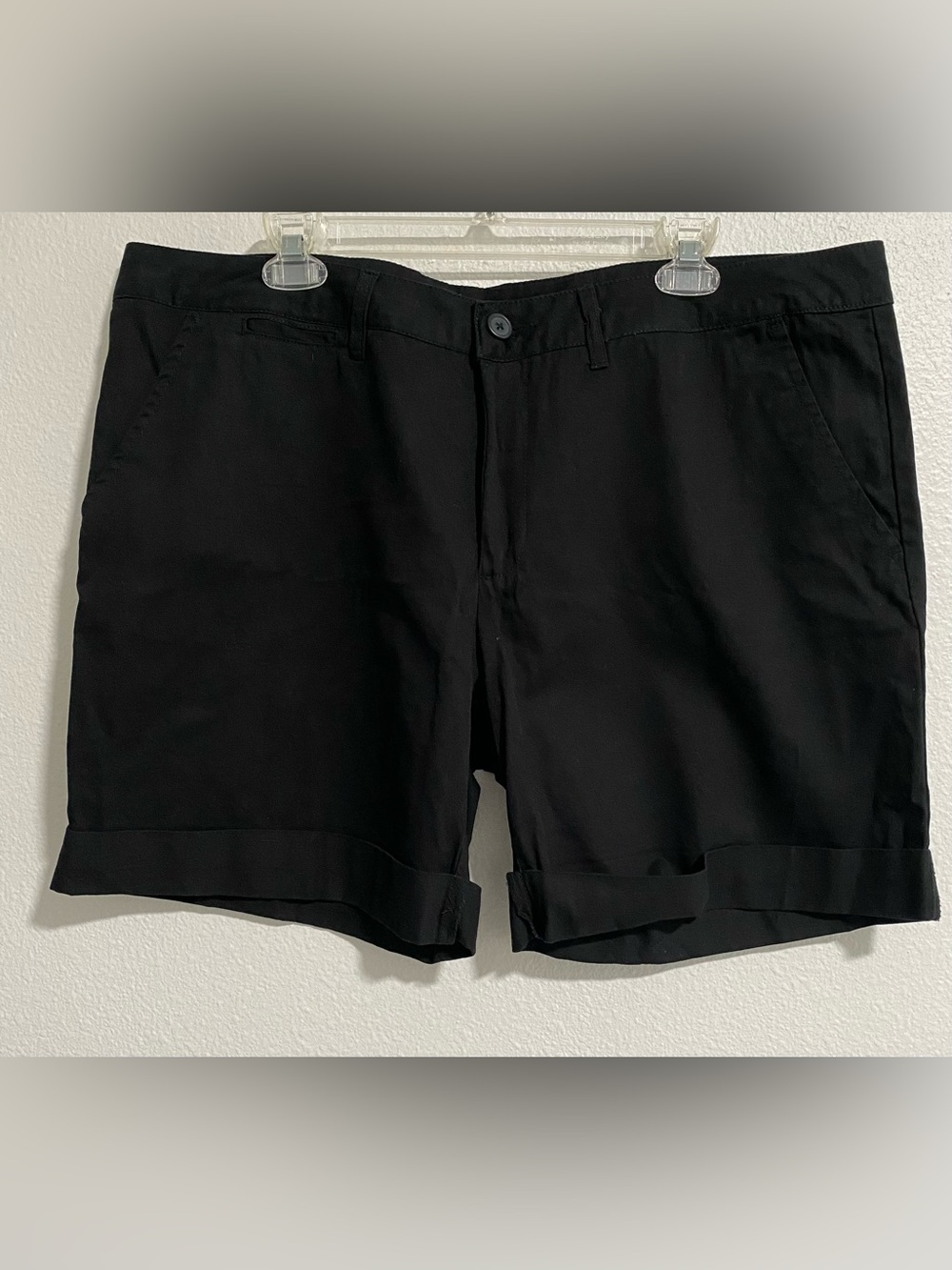 Faded Glory Women’s Black 100% Cotton High Rise Shorts 6.5” Inseam sz 18 NWOT